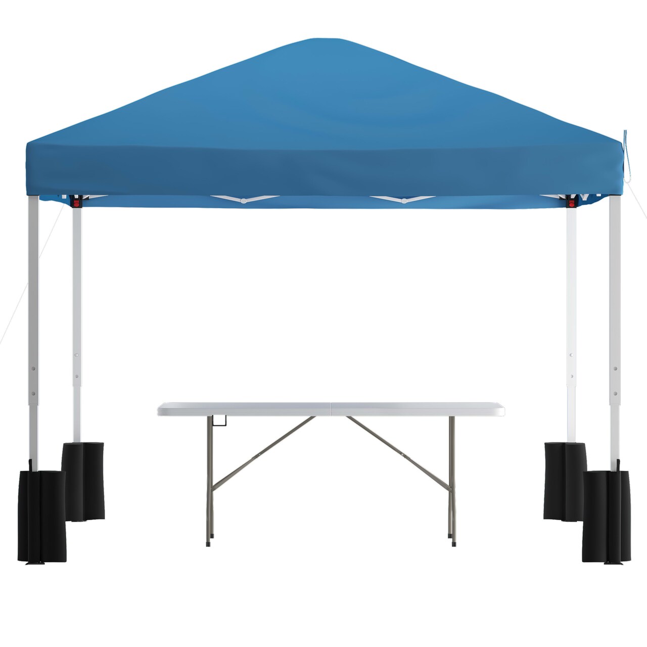 Emma and Oliver Outdoor Event/Tailgate Tent Set with Pop Up Event Canopy and Wheeled Case and Bi-Fold Table with Carrying Handle